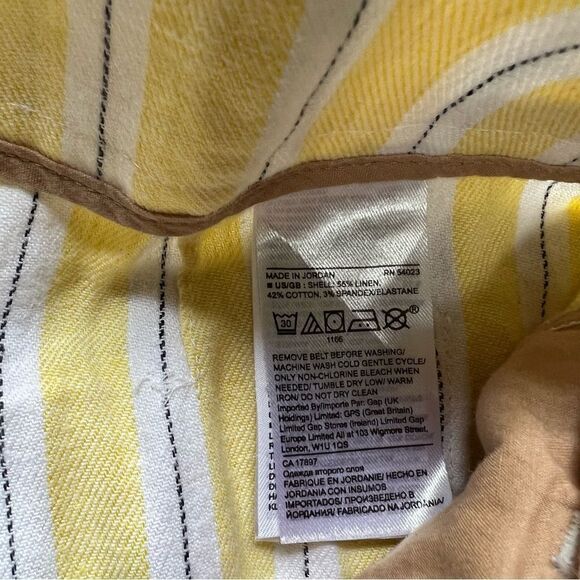 BANANA REPUBLIC SHORTS, Yellow/White Stripes Size 0 - Picture 4 of 5